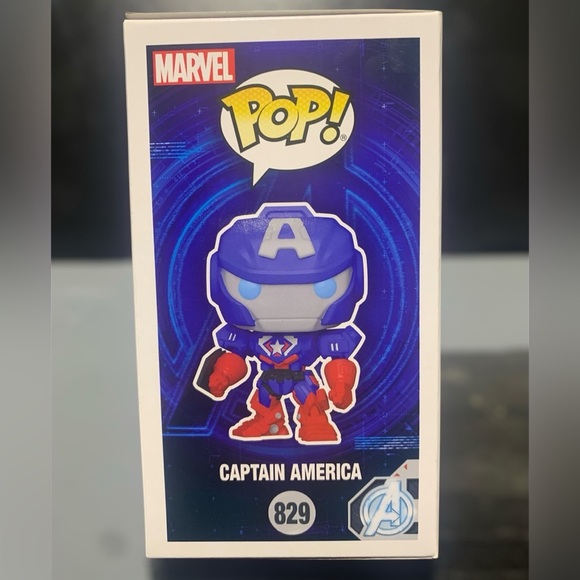 Funko Pop! Marvel Avengers Mech Strike Captain America #829 Bobble-Head - Picture 5 of 7